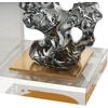 image:imageDeco 79 Glass Decorative Bookends Stacked Squares Non Skid Bookends with Silver Orbs Set of 2 Office Bookends5 W 8 H ClearClear