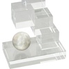 image:imageDeco 79 Glass Decorative Bookends Stacked Squares Non Skid Bookends with Silver Orbs Set of 2 Office Bookends5 W 8 H ClearClear