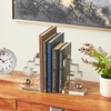 image:imageDeco 79 Glass Decorative Bookends Stacked Squares Non Skid Bookends with Silver Orbs Set of 2 Office Bookends5 W 8 H ClearClear