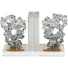 image:imageDeco 79 Glass Decorative Bookends Stacked Squares Non Skid Bookends with Silver Orbs Set of 2 Office Bookends5 W 8 H ClearClear