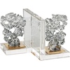 image:imageDeco 79 Glass Decorative Bookends Stacked Squares Non Skid Bookends with Silver Orbs Set of 2 Office Bookends5 W 8 H ClearClear