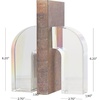 image:imageDeco 79 Glass Decorative Bookends Stacked Squares Non Skid Bookends with Silver Orbs Set of 2 Office Bookends5 W 8 H ClearClear