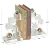 image:imageDeco 79 Glass Decorative Bookends Stacked Squares Non Skid Bookends with Silver Orbs Set of 2 Office Bookends5 W 8 H ClearClear