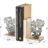 image:imageDeco 79 Glass Decorative Bookends Stacked Squares Non Skid Bookends with Silver Orbs Set of 2 Office Bookends5 W 8 H ClearClear