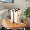 image:imageDeco 79 Glass Decorative Bookends Stacked Squares Non Skid Bookends with Silver Orbs Set of 2 Office Bookends5 W 8 H ClearClear