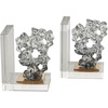image:imageDeco 79 Glass Decorative Bookends Stacked Squares Non Skid Bookends with Silver Orbs Set of 2 Office Bookends5 W 8 H ClearClear