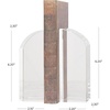 image:imageDeco 79 Glass Decorative Bookends Stacked Squares Non Skid Bookends with Silver Orbs Set of 2 Office Bookends5 W 8 H ClearClear