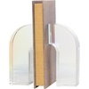 image:imageDeco 79 Glass Decorative Bookends Stacked Squares Non Skid Bookends with Silver Orbs Set of 2 Office Bookends5 W 8 H ClearClear