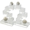 image:imageDeco 79 Glass Decorative Bookends Stacked Squares Non Skid Bookends with Silver Orbs Set of 2 Office Bookends5 W 8 H ClearClear
