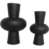 image:imageDeco 79 Glass Decorative Vase Trumpet Centerpiece Vases with Wide Rounded Center Set of 2 Flower Vases for Home Decoration 12 10 H BlackBlack