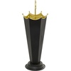 image:imageDeco 79 Metal Abstract Upside Down Kitschy Umbrella Stand with Gold Handle 10 x 9 x 27 Black