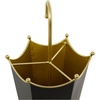 image:imageDeco 79 Metal Abstract Upside Down Kitschy Umbrella Stand with Gold Handle 10 x 9 x 27 Black