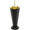 image:imageDeco 79 Metal Abstract Upside Down Kitschy Umbrella Stand with Gold Handle 10 x 9 x 27 Black