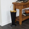 image:imageDeco 79 Metal Abstract Upside Down Kitschy Umbrella Stand with Gold Handle 10 x 9 x 27 Black