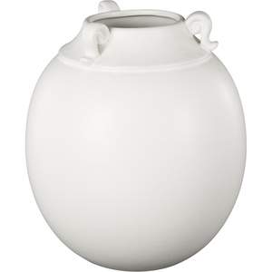 image:imageDeco 79 Ceramic Decorative Vase Minimalistic Centerpiece Vases with Scroll Handles Flower Vases for Home Decoration 10 x 10 x 11 White10 x 10 x 11