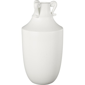 image:imageDeco 79 Ceramic Vase Sleek Amphora with Scroll Handles 8 x 8 x 16 WhiteWhite