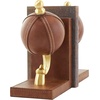 image:imageDeco 79 Leather Globe Handmade Decorative Bookends Stitched Non Skid Bookends with Brown Wood Base Set of 2 Office Bookends6 W 9 H BrownBrown