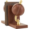 image:imageDeco 79 Leather Globe Handmade Decorative Bookends Stitched Non Skid Bookends with Brown Wood Base Set of 2 Office Bookends6 W 9 H BrownBrown
