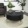 image:imageDeco 79 Metal Geometric Open Grid Frame 1 Shelf Coffee Table with Gold Legs 32 x 32 x 17 Black