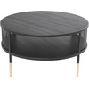 image:imageDeco 79 Metal Geometric Open Grid Frame 1 Shelf Coffee Table with Gold Legs 32 x 32 x 17 Black