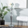 image:imageDeco 79 Polystone Round Pedestal Table with Mosaic Mirror Inlay 14 x 14 x 36 Silver