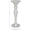 image:imageDeco 79 Polystone Round Pedestal Table with Mosaic Mirror Inlay 14 x 14 x 36 Silver