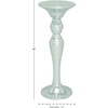 image:imageDeco 79 Polystone Round Pedestal Table with Mosaic Mirror Inlay 14 x 14 x 36 Silver