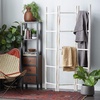 image:imageDeco 79 Wood Partition Ladder Ladder 15 Rack Privacy Screen with 3 Panels Room Partition 48 x 2 x 71 White