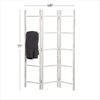 image:imageDeco 79 Wood Partition Ladder Ladder 15 Rack Privacy Screen with 3 Panels Room Partition 48 x 2 x 71 White