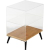 image:imageDeco 79 Acrylic Plastic Side End Accent Table 1 Shelf End Table with Wood Base and Black Legs Side Table 19 x 13 x 23 Clear