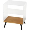 image:imageDeco 79 Acrylic Plastic Side End Accent Table 1 Shelf End Table with Wood Base and Black Legs Side Table 19 x 13 x 23 Clear