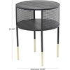 image:imageDeco 79 Metal Geometric Open Grid Frame 1 Shelf Accent Table with Gold Legs 17 x 17 x 21 Black