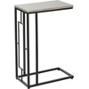 image:imageDeco 79 Metal Side End Accent Table CShaped End Table with Black Metal Base Side Table 10 x 19 x 26 Light Brown