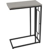 image:imageDeco 79 Metal Side End Accent Table CShaped End Table with Black Metal Base Side Table 10 x 19 x 26 Light Brown