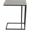 image:imageDeco 79 Metal Side End Accent Table CShaped End Table with Black Metal Base Side Table 10 x 19 x 26 Light Brown