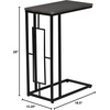 image:imageDeco 79 Metal Side End Accent Table CShaped End Table with Black Metal Base Side Table 10 x 19 x 26 Light Brown