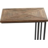 image:imageDeco 79 Metal Side End Accent Table CShaped End Table with Brown Wood Top Side Table 19 x 11 x 26 Black