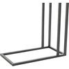 image:imageDeco 79 Metal Side End Accent Table CShaped End Table with Brown Wood Top Side Table 19 x 11 x 26 Black
