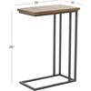 image:imageDeco 79 Metal Side End Accent Table CShaped End Table with Brown Wood Top Side Table 19 x 11 x 26 Black