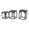 image:imageDeco 79 Metal Side End Accent Table Nested End Table with Arched Cutouts Set of 3 Side Table 21 18 16 H WhiteBlack
