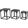 image:imageDeco 79 Metal Side End Accent Table Nested End Table with Arched Cutouts Set of 3 Side Table 21 18 16 H WhiteBlack