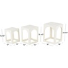 image:imageDeco 79 Metal Side End Accent Table Nested End Table with Arched Cutouts Set of 3 Side Table 21 18 16 H WhiteWhite