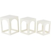 image:imageDeco 79 Metal Side End Accent Table Nested End Table with Arched Cutouts Set of 3 Side Table 21 18 16 H WhiteWhite