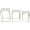 image:imageDeco 79 Metal Side End Accent Table Nested End Table with Arched Cutouts Set of 3 Side Table 21 18 16 H WhiteWhite