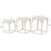 image:imageDeco 79 Metal Side End Accent Table Nested End Table with Arched Cutouts Set of 3 Side Table 21 18 16 H WhiteWhite