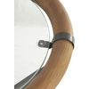 image:imageDeco 79 Metal Side End Accent Table Round End Table with Brown Wooden Framed Glass Tabletop Side Table 20 x 20 x 22 Brass