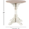 image:imageDeco 79 Wood Scroll Side End Accent Table Intricately Carved End Table with Brown Wood Top Side Table 16 x 16 x 23 WhiteCream