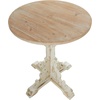 image:imageDeco 79 Wood Scroll Side End Accent Table Intricately Carved End Table with Brown Wood Top Side Table 16 x 16 x 23 WhiteCream