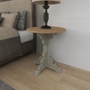 image:imageDeco 79 Wood Scroll Side End Accent Table Intricately Carved End Table with Brown Wood Top Side Table 16 x 16 x 23 WhiteCream