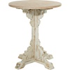 image:imageDeco 79 Wood Scroll Side End Accent Table Intricately Carved End Table with Brown Wood Top Side Table 16 x 16 x 23 WhiteCream
